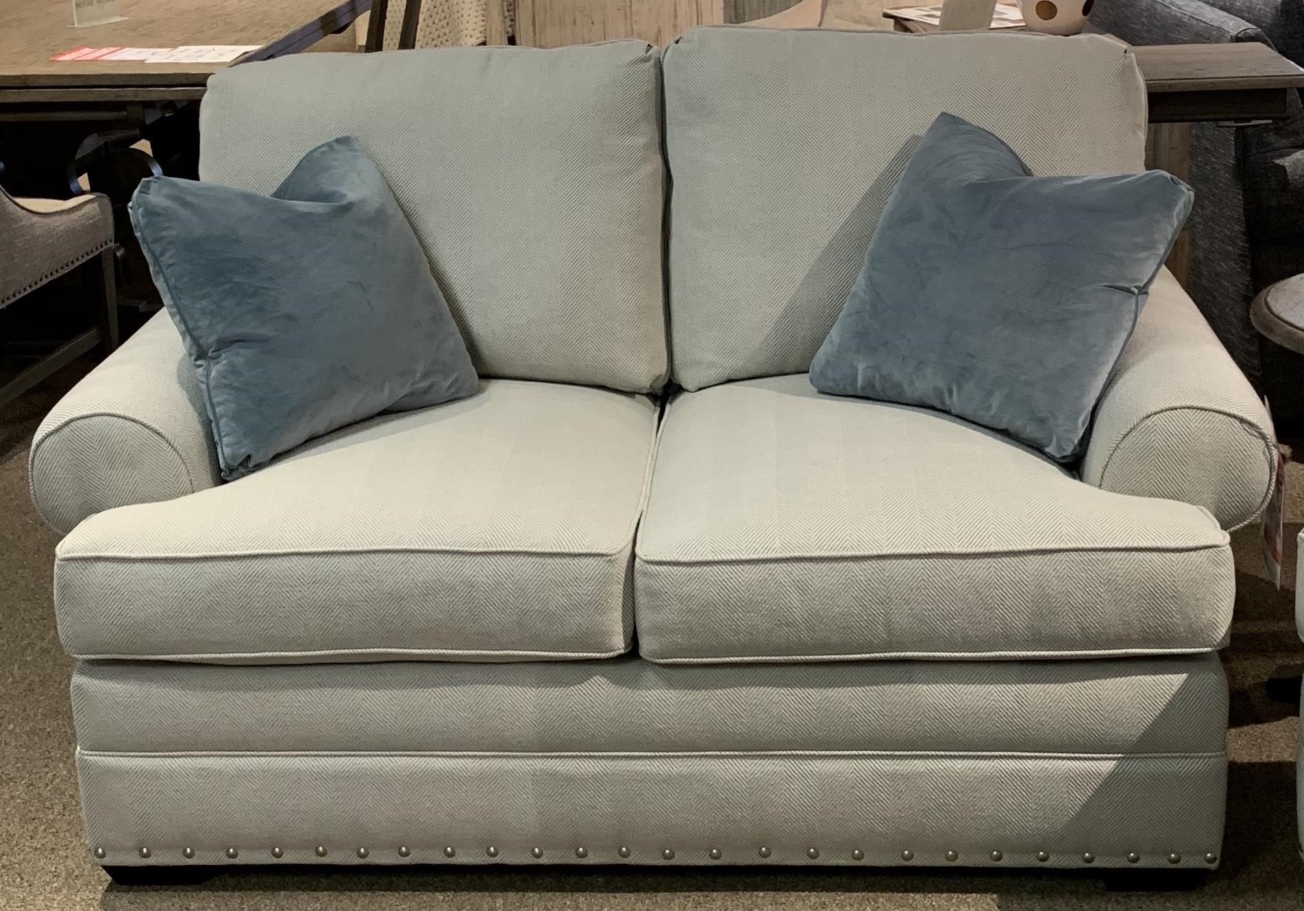 Deep Seated Loveseat with Sock Arm and Nailhead Trim
